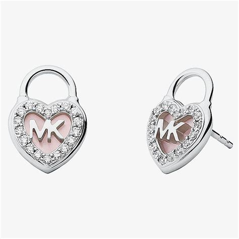 michael kors park ave stud earrings silver|michael kors silver heart earrings.